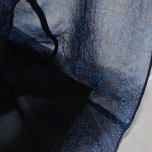 Sundance Sheer Teal Paisley Midi Skirt, Size 14 - Picture 6 of 7